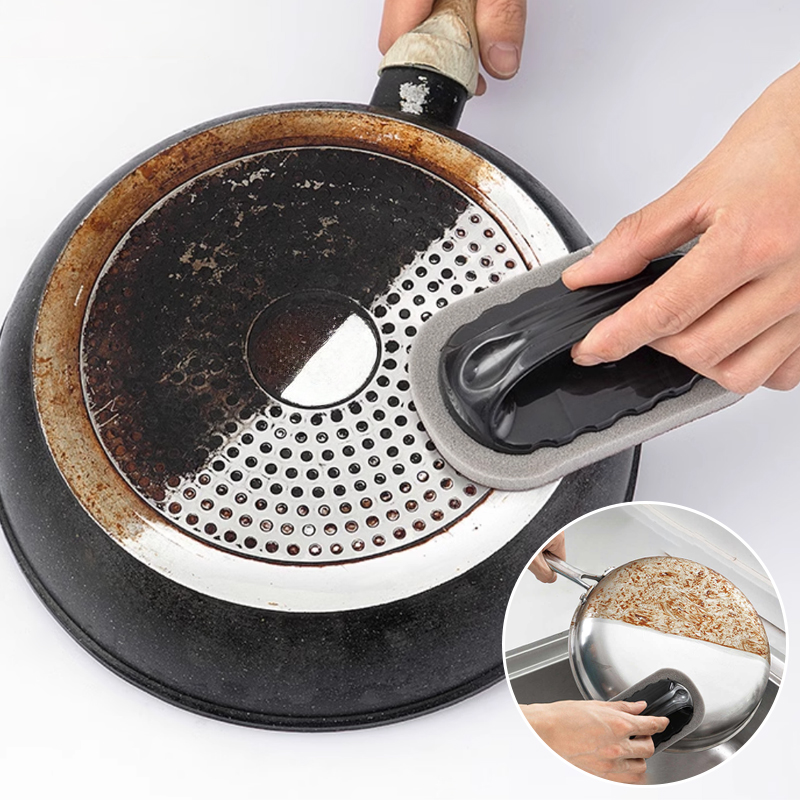 Dish Brush Bamboo - Magic Emery Sponge Brush Wipe Eraser