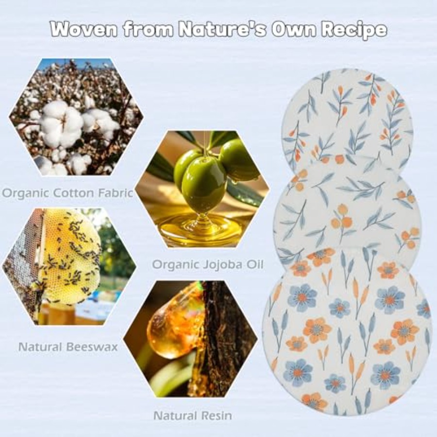 Reusable Beeswax Bowl Covers-3 - Beeswax Food Cover review and price