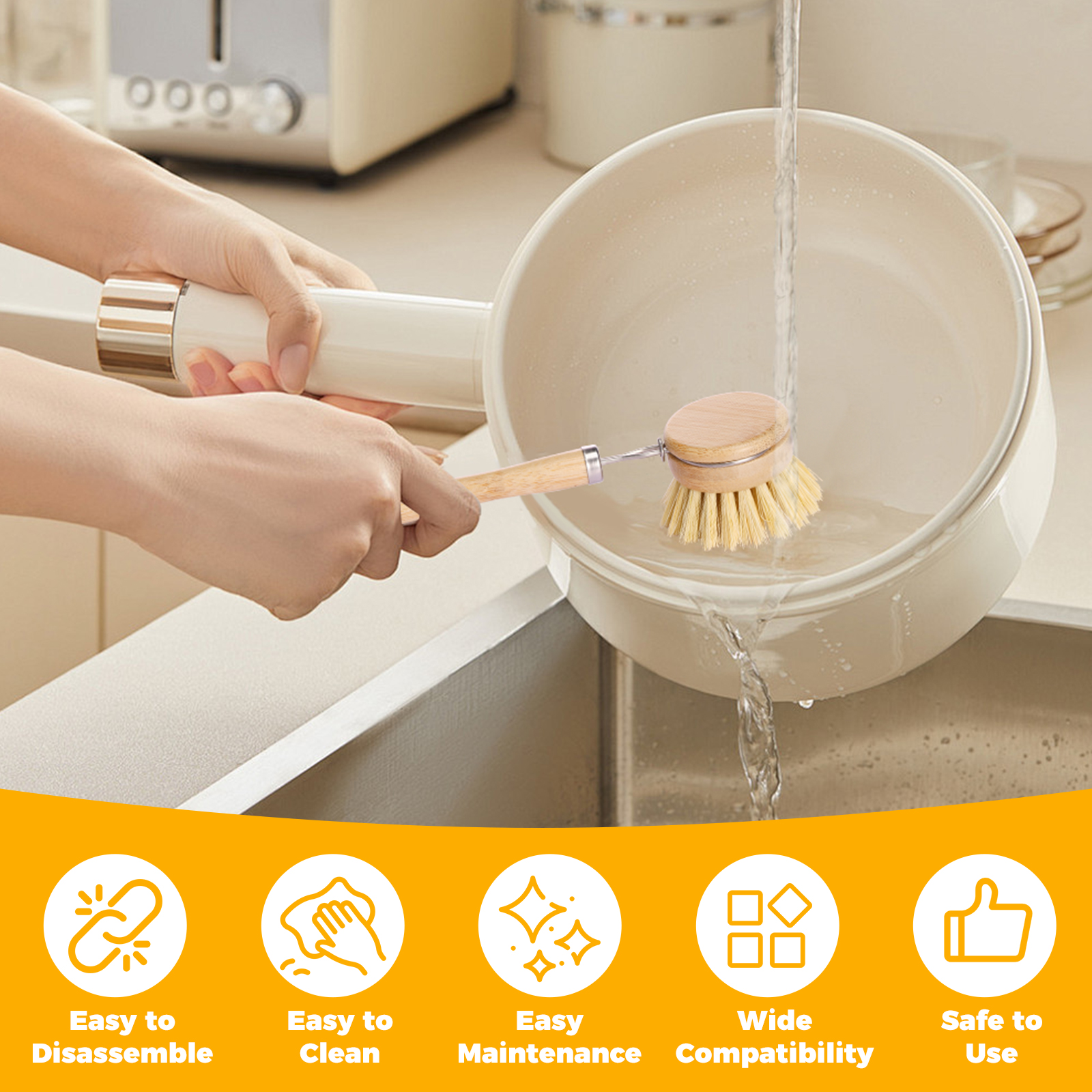 4/5Pcs Bamboo Dish Brush Set P - Dish Brush Bamboo review and price