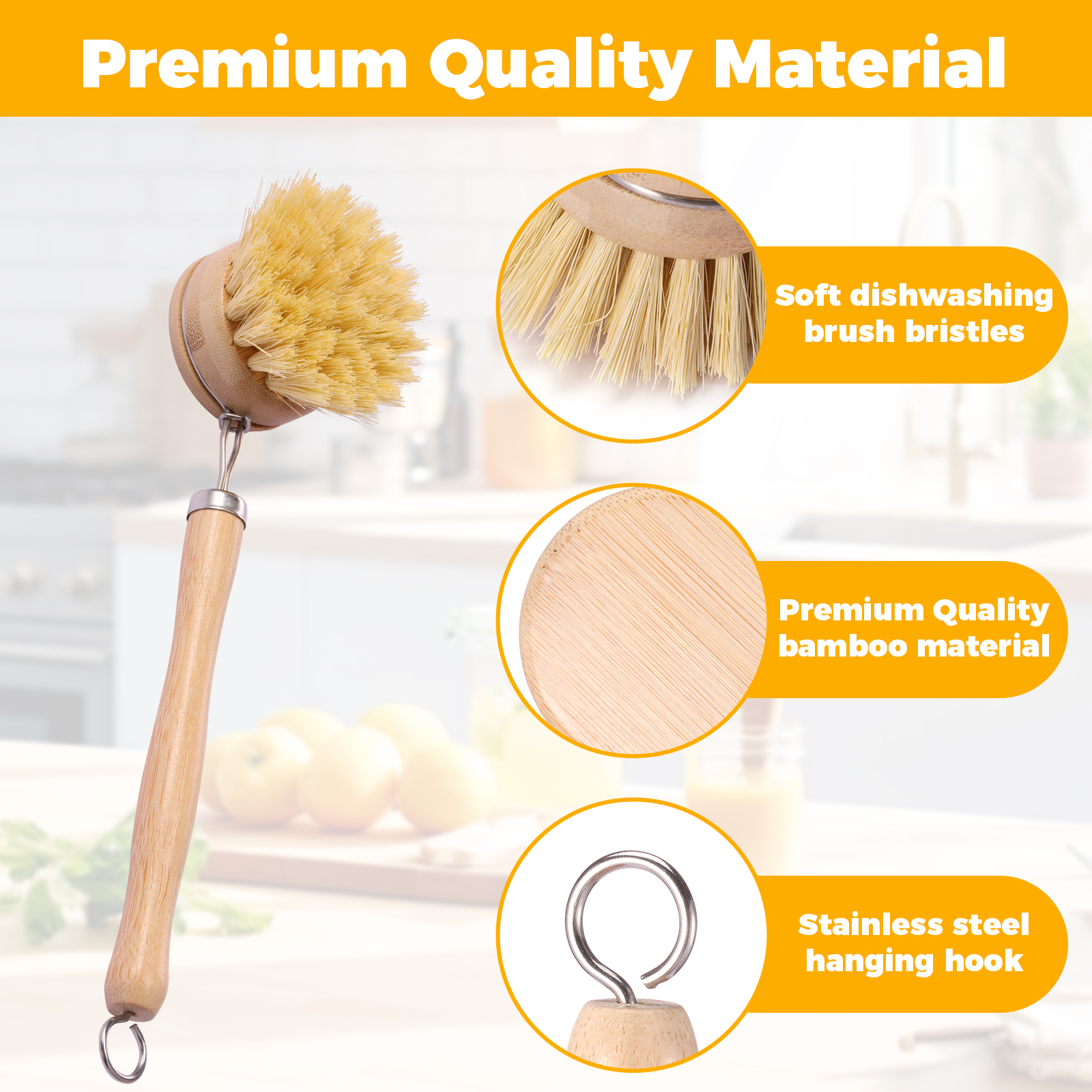 4/5Pcs Bamboo Dish Brush Set P - Dish Brush Bamboo review and price