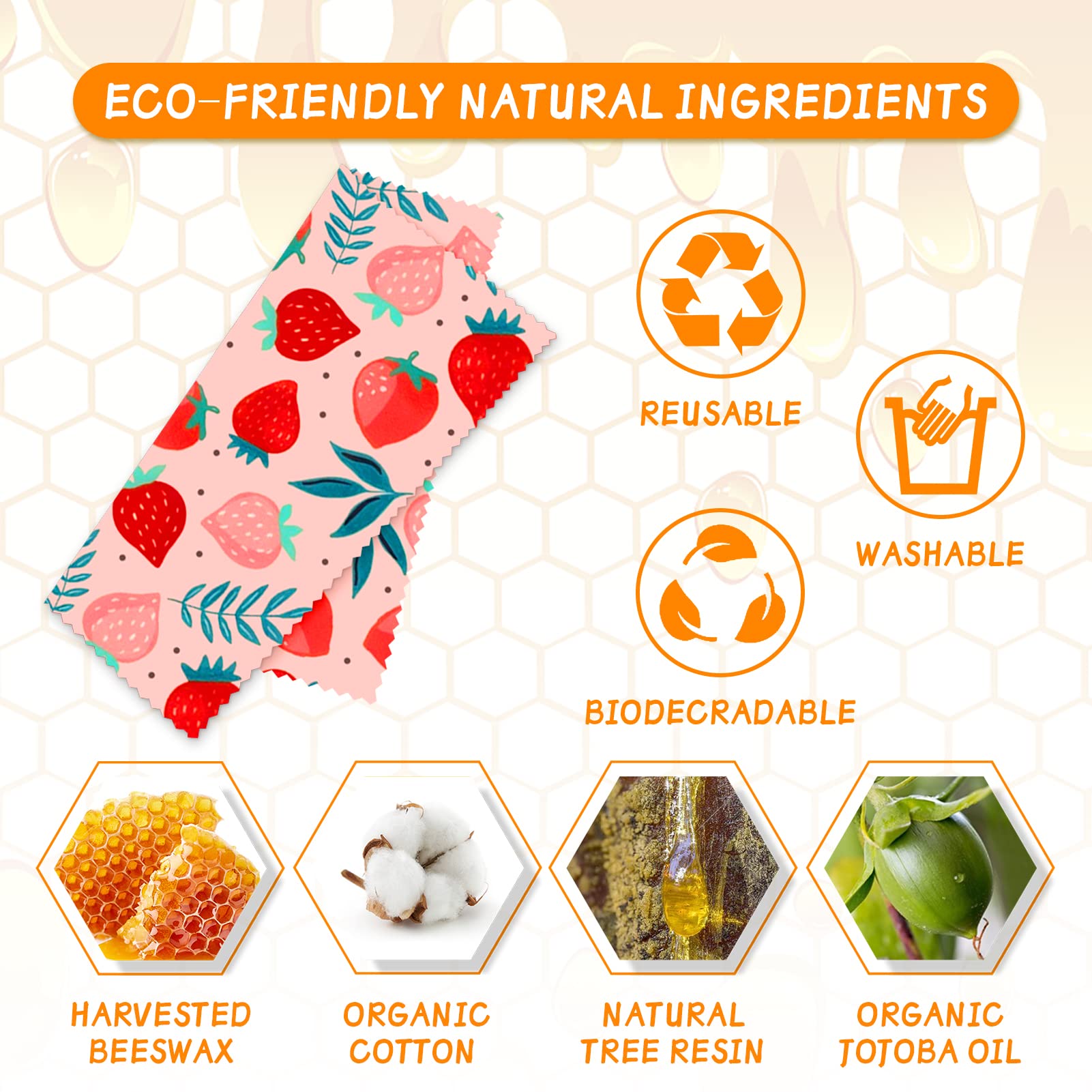 3PC/SET Beeswax Food Wraps Reu - Beeswax Food Cover review and price