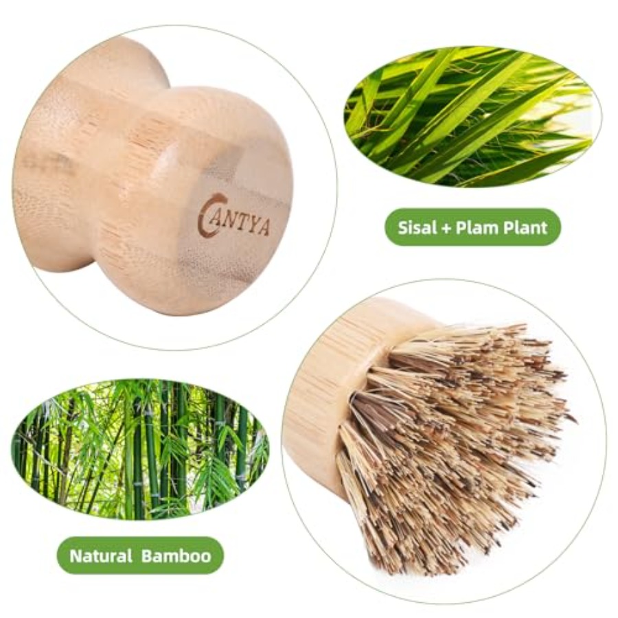 6 Packs Bamboo Dish Scrubber - - Dish Brush Bamboo review and price