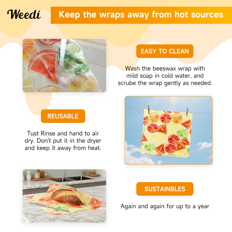 WEEDI 6PCS Plastic-Free Reusab - Beeswax Food Cover review and price