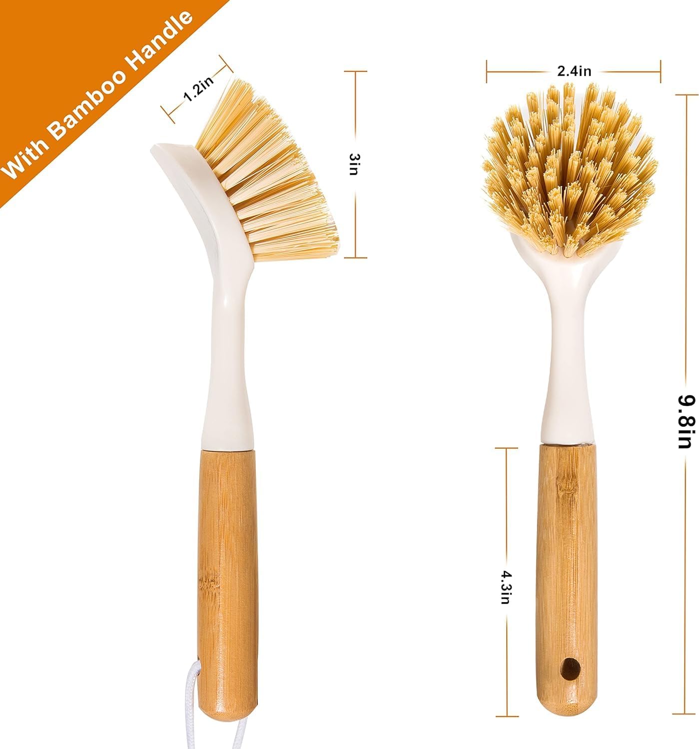 2 Pack Kitchen Dish Brushes wi - Dish Brush Bamboo review and price