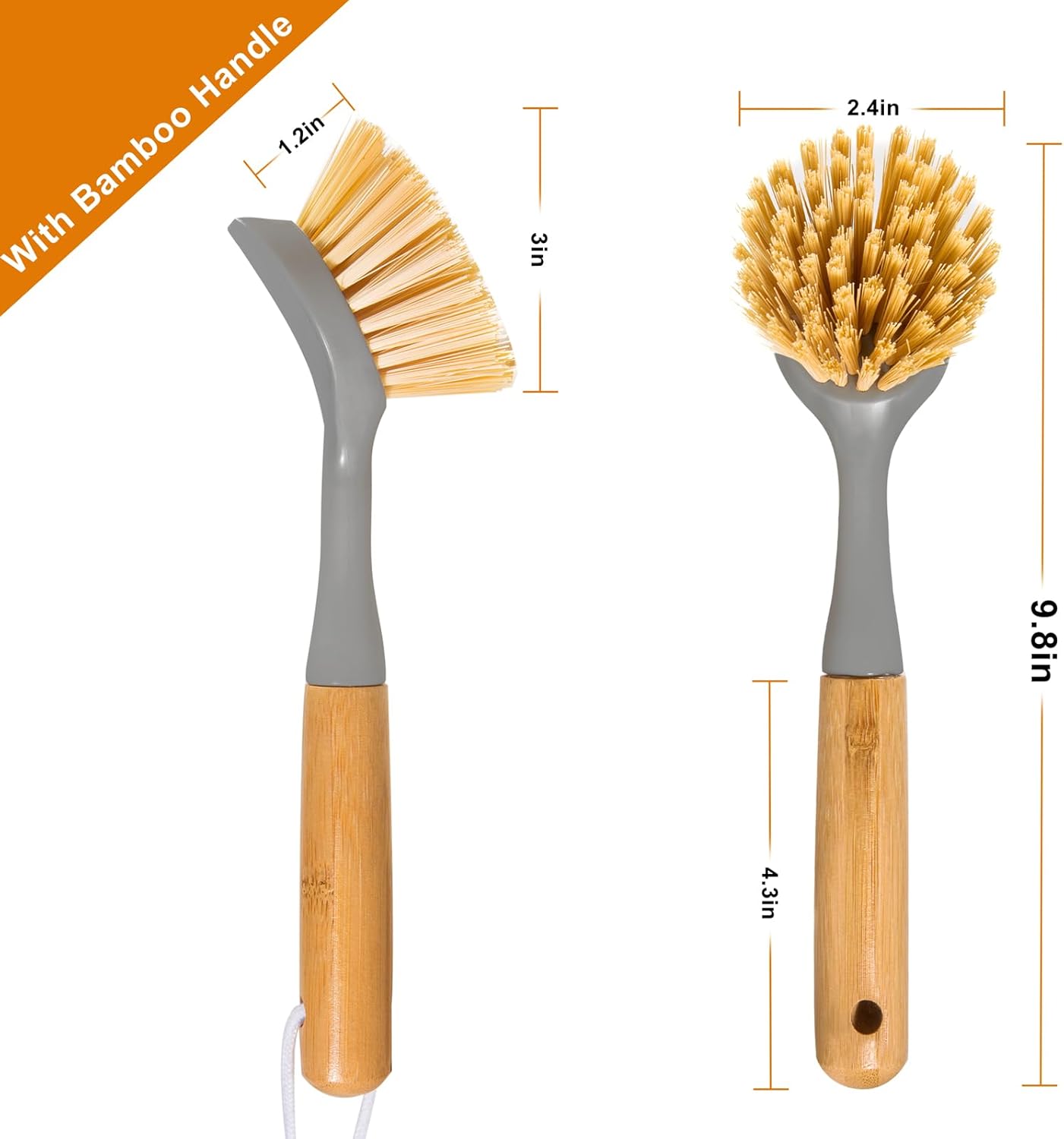 2 Pack Kitchen Dish Brushes wi - Dish Brush Bamboo review and price