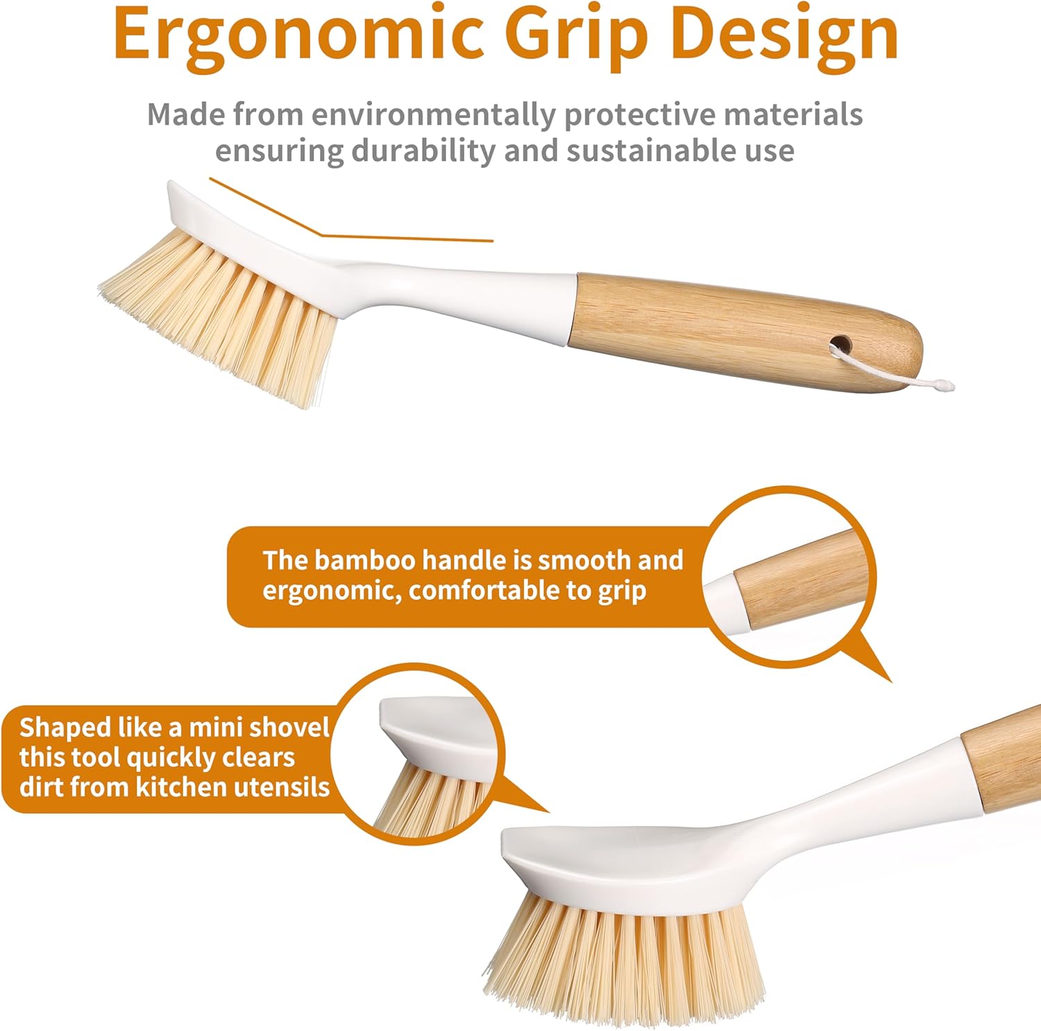 2 Pack Kitchen Dish Brush with - Dish Brush Bamboo review and price