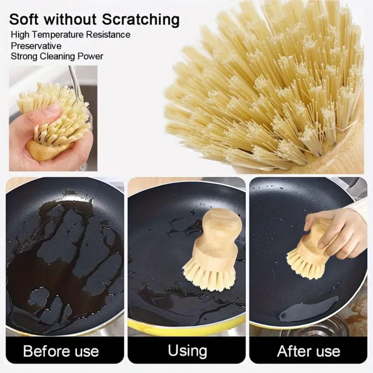 1/2/3pcs Multi-Functional Kitc - Dish Brush Bamboo review and price